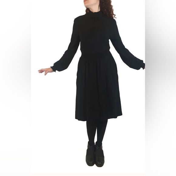 Boden Dresses & Skirts - NWT Boden long sleeve smock mock neck black dress size 10L